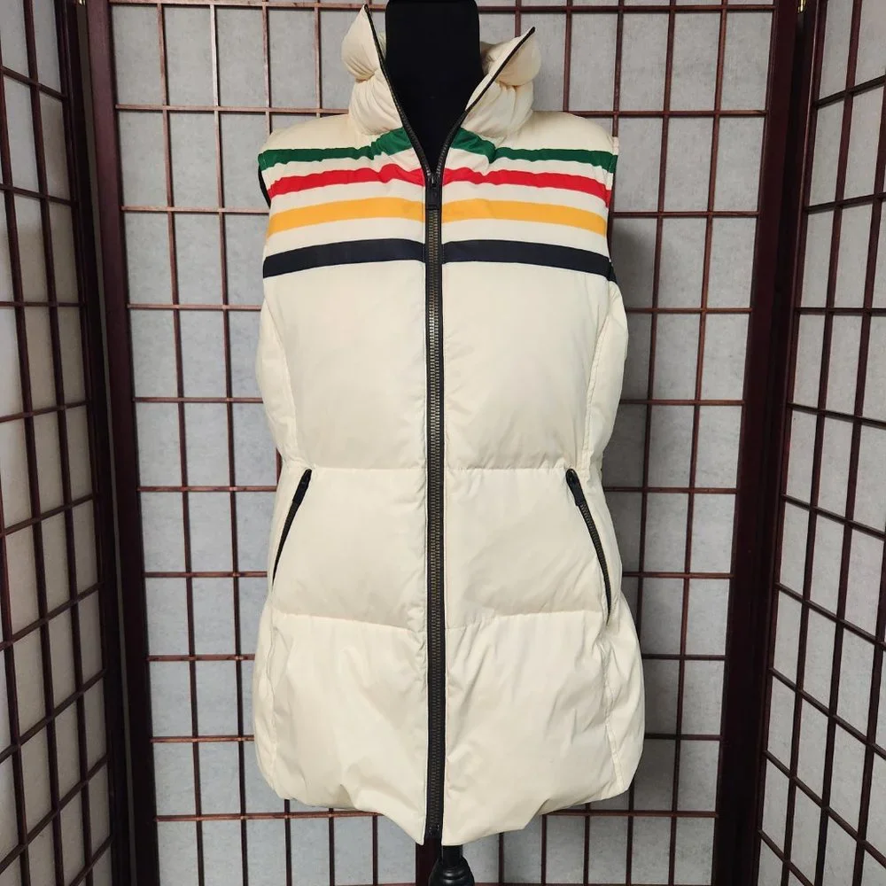 Pendleton Glacier National Park Collection Striped Down Vest Size L NWT Rare - Picture 1 of 8